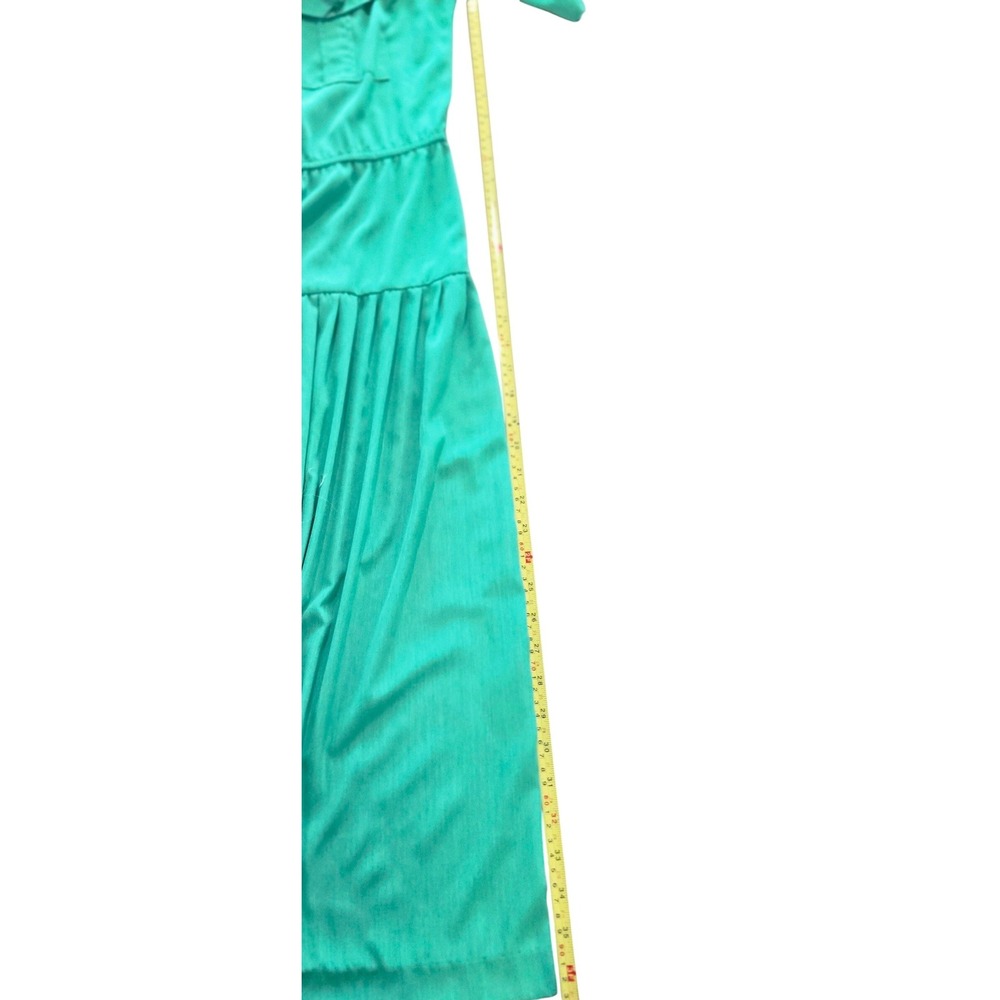 Kay Brandon Shirt Dress Size 8 Womens Green Vintage 80s Midi Tiered Short Sleeve - Picture 3 of 7
